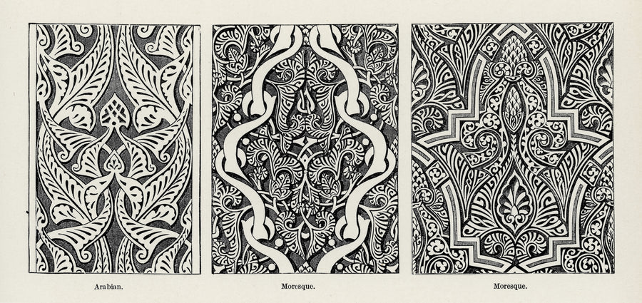 Owen Jones — Arabian and Moresque Ornament | Ornament Plate Print shown to scale on a wall above a sofa