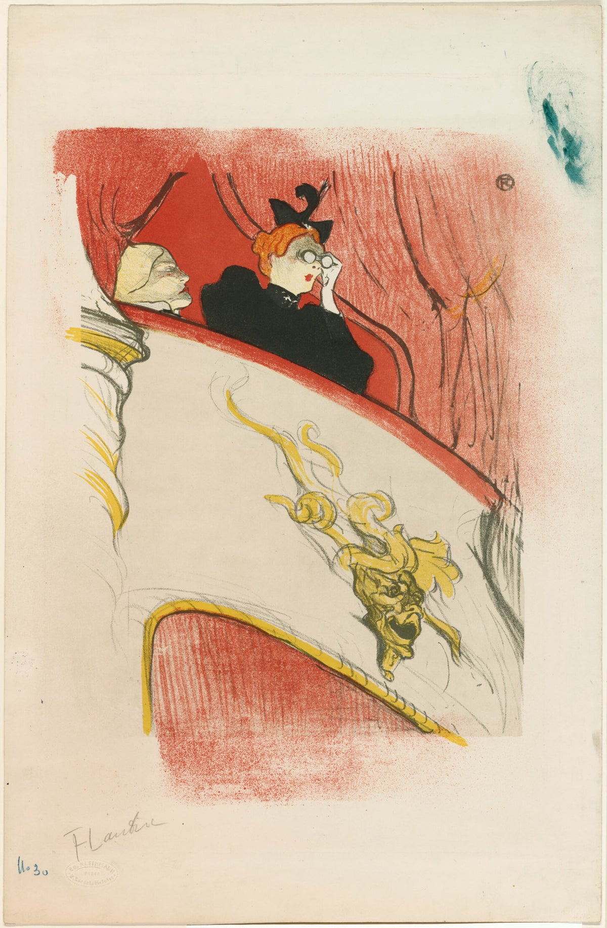 Henri de Toulouse-Lautrec — The Loge with the Gilded Mask | Lithograph Print
