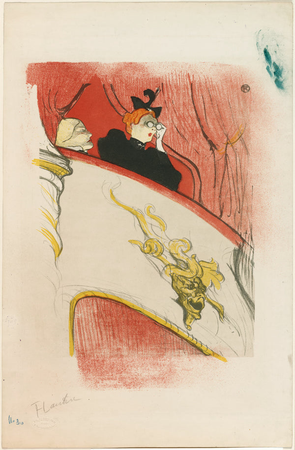 Henri de Toulouse-Lautrec — The Loge with the Gilded Mask | Lithograph Print