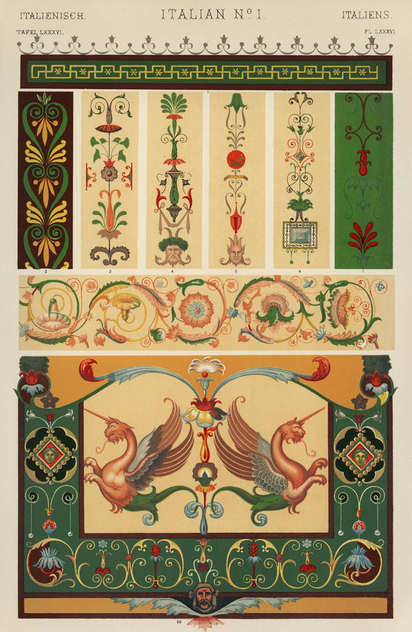 Owen Jones — Italian No. 1, from The Grammar of Ornament | Ornament Plate Print