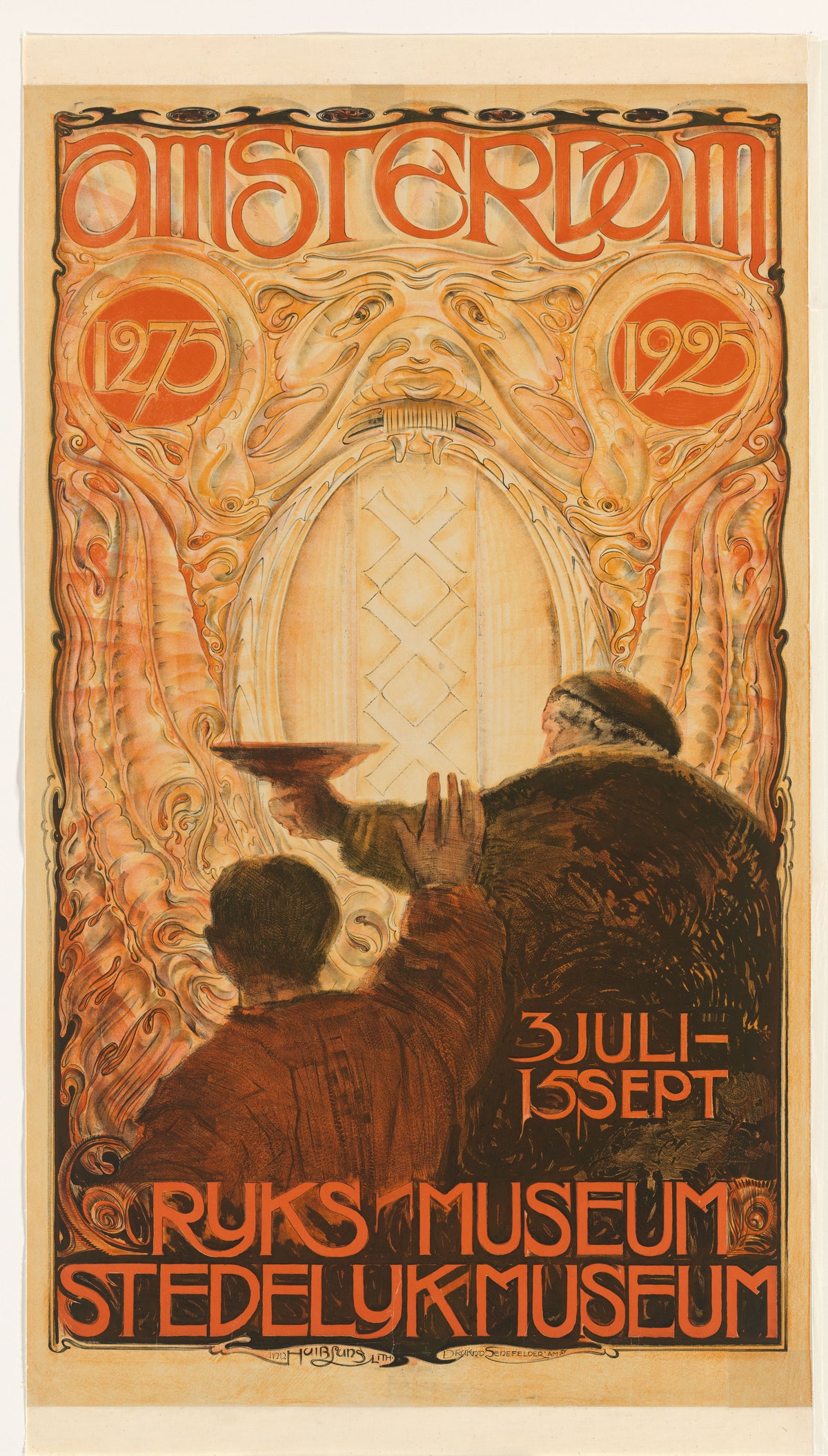 Huib Luns — Affiche voor de tentoonstelling Amsterdam 1275-1925 [Poster for the exhibition Amsterdam 1275-1925] | Vintage Poster Print