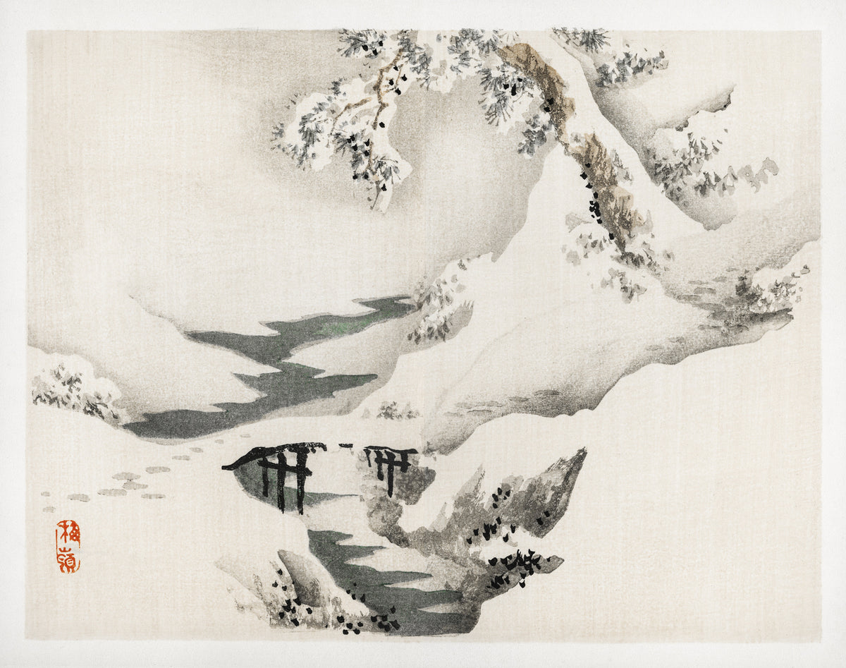 Kōno Bairei — Snowscape | Japanese Woodblock Print