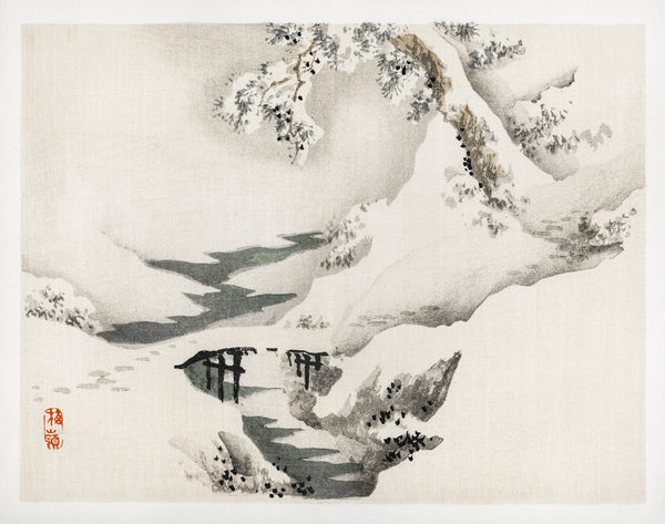 Kōno Bairei — Snowscape | Japanese Woodblock Print