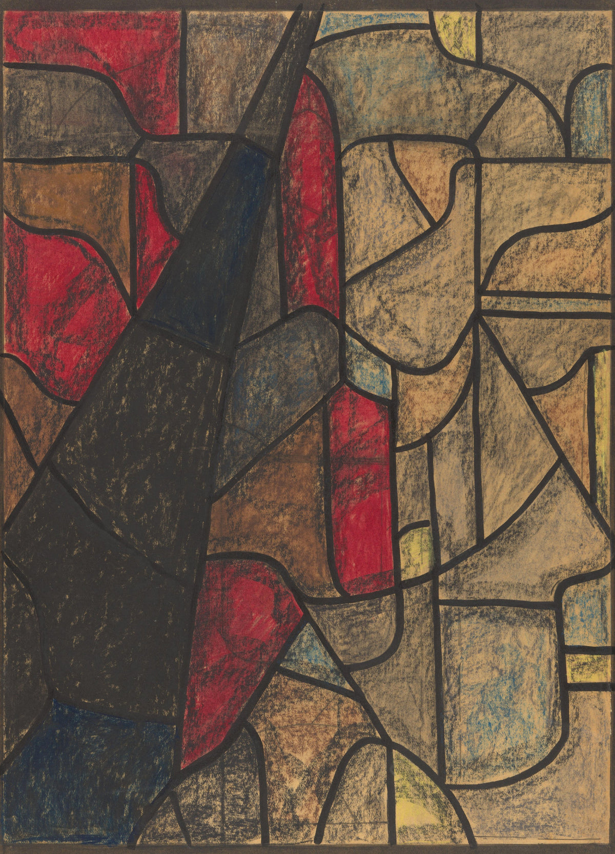 Richard Roland Holst — Design for a Window, Utrecht Cathedral [Black Wedge Among Scarlet] | Stained Glass Design Art Print