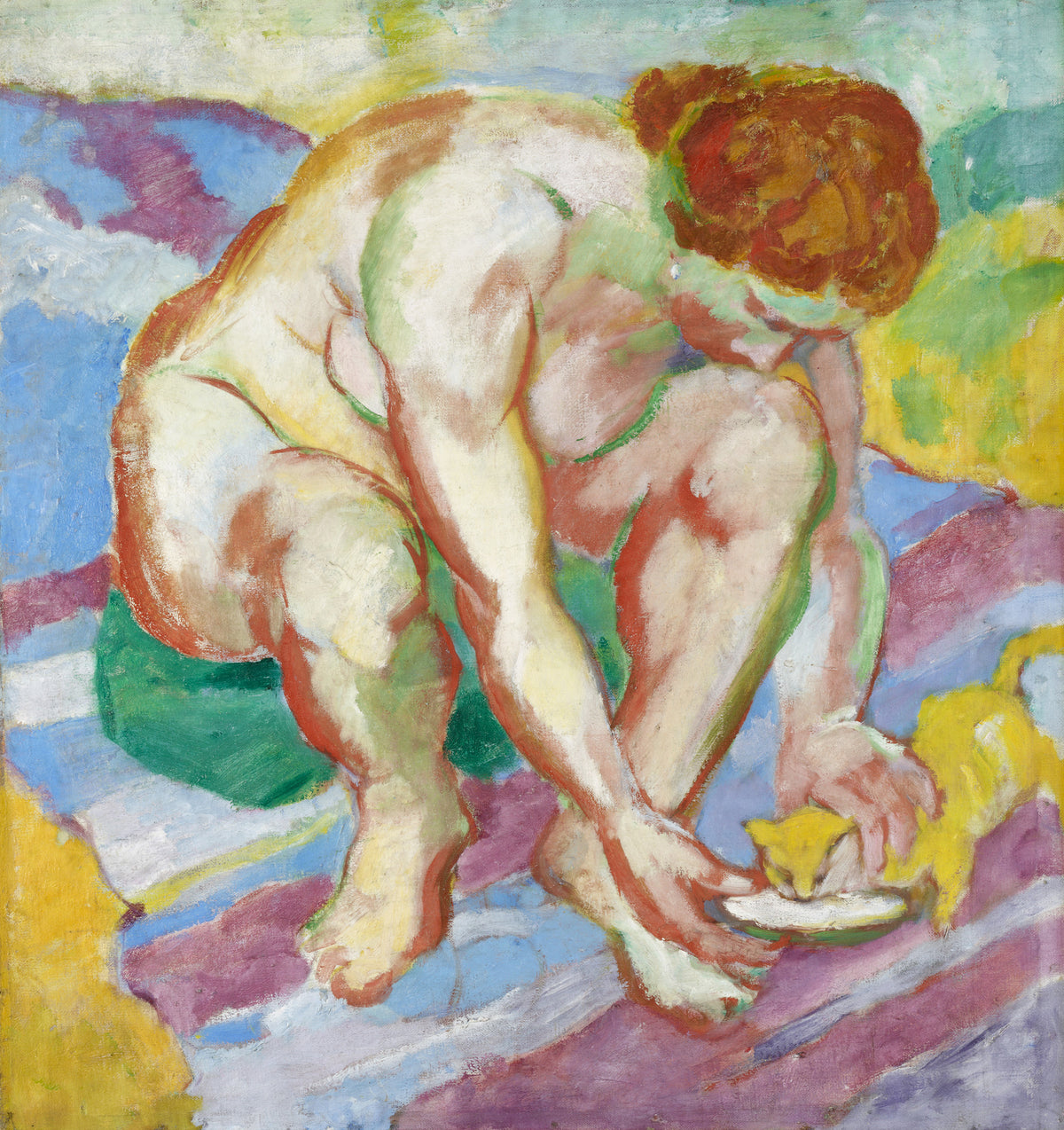 Franz Marc — Nude with Cat | Expressionist Fine Art Print