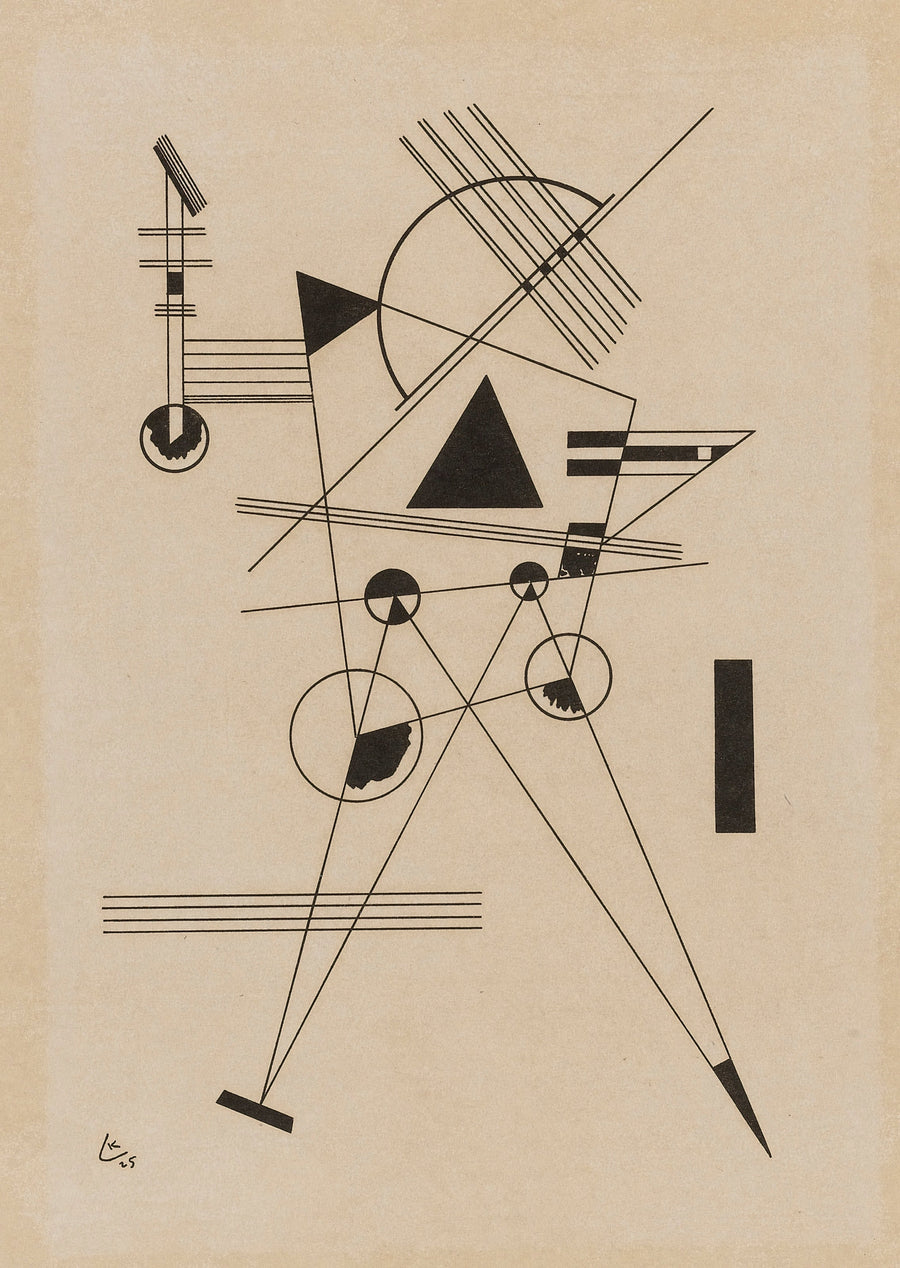Wassily Kandinsky — Lithographie No. 1 | Expressionist Fine Art Print shown to scale on a wall above a sofa