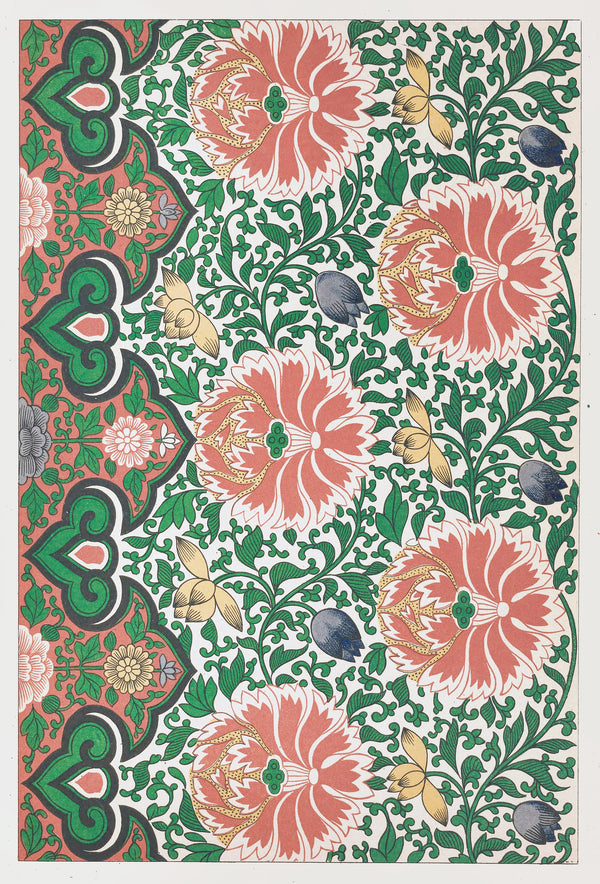 Owen Jones — Chinese Ornament: Coral Peonies on a White Ground | Ornament Plate Print