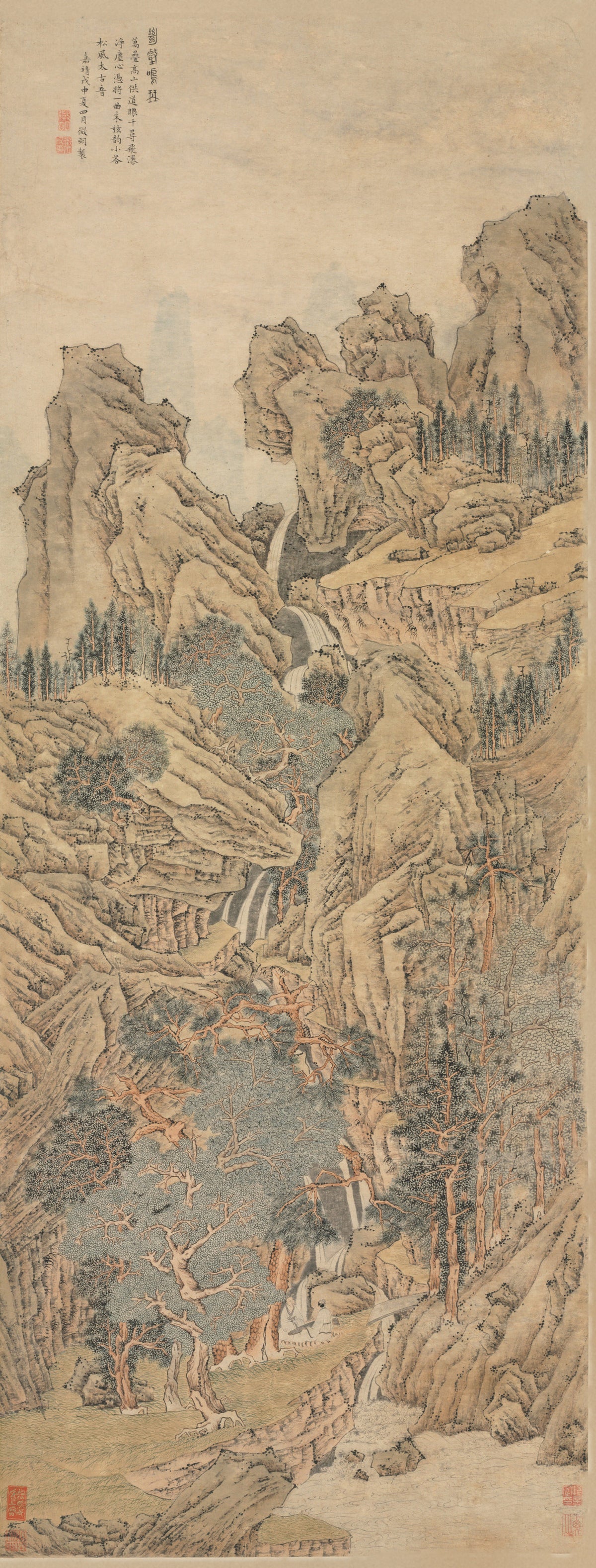 Wen Zhengming — Playing the Qin in a Secluded Valley | Chinese Ink Painting Art Print