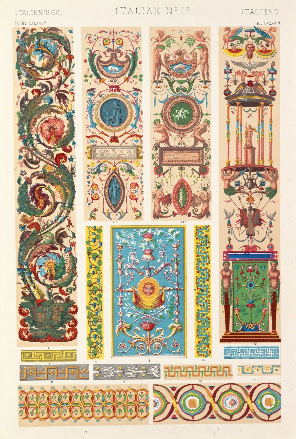 Owen Jones — Italian No. 1*, from The Grammar of Ornament | Ornament Plate Print