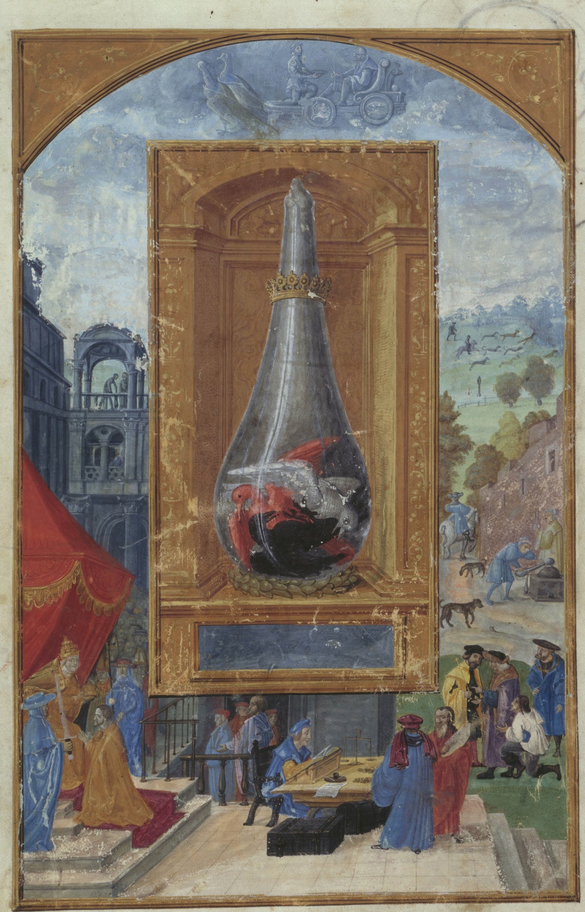 Splendor Solis — Jupiter and His Children | Illuminated Manuscript Print