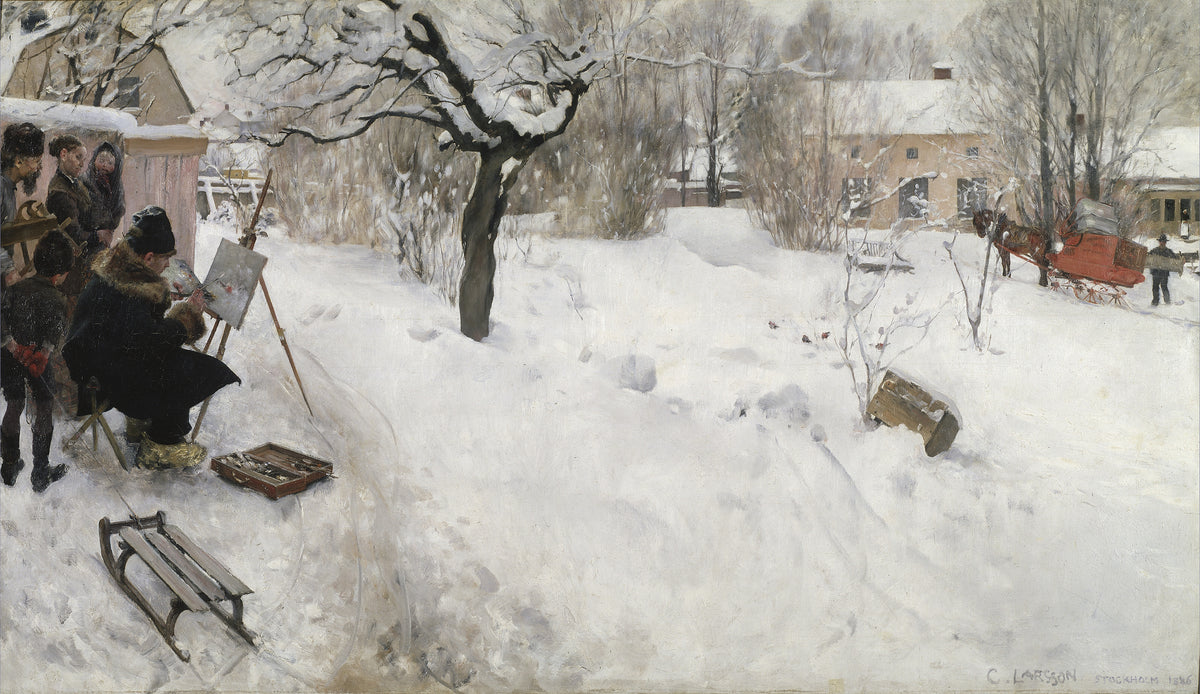 Carl Larsson — Open-Air Painter. Winter-Motif from Åsögatan 145, Stockholm | Fine Art Print