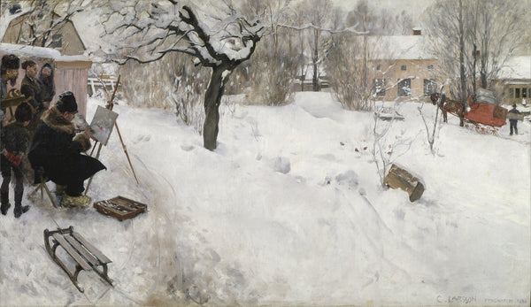 Carl Larsson — Open-Air Painter. Winter-Motif from Åsögatan 145, Stockholm | Fine Art Print