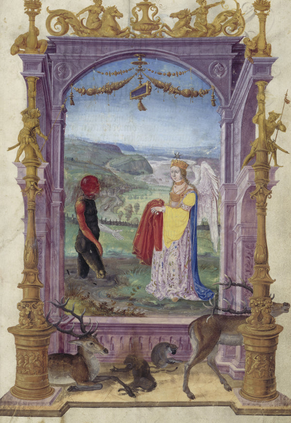 Splendor Solis — The Man from the Swamp and the Angel | Illuminated Manuscript Print