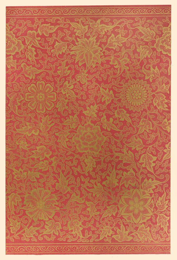 Owen Jones — Chinese Ornament: Gold Scrollwork on Crimson | Ornament Plate Print