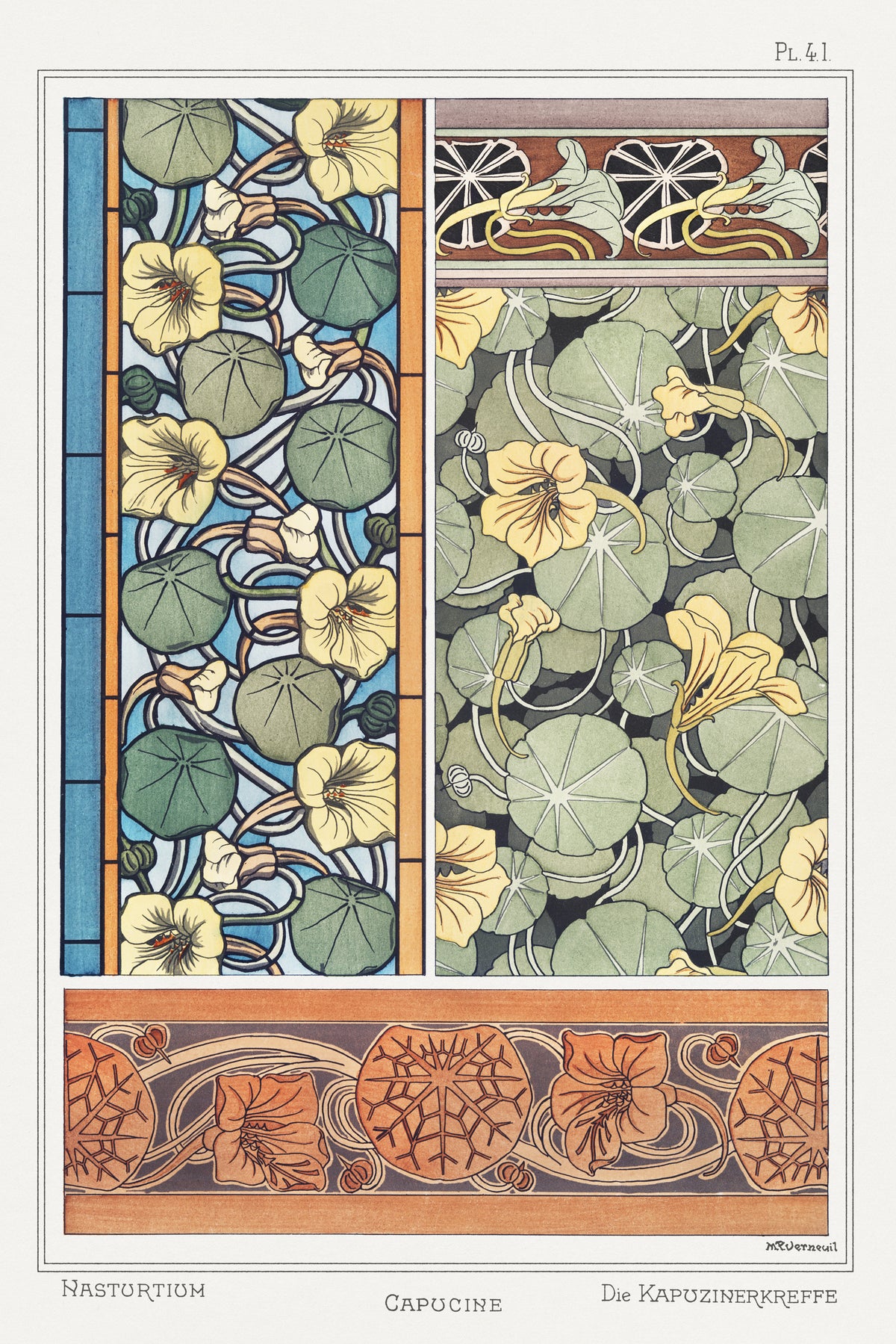 Maurice Pillard Verneuil — Capucine (Nasturtium), Plate 41 | Ornament Plate Print