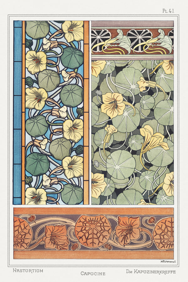 Maurice Pillard Verneuil — Capucine (Nasturtium), Plate 41 | Ornament Plate Print