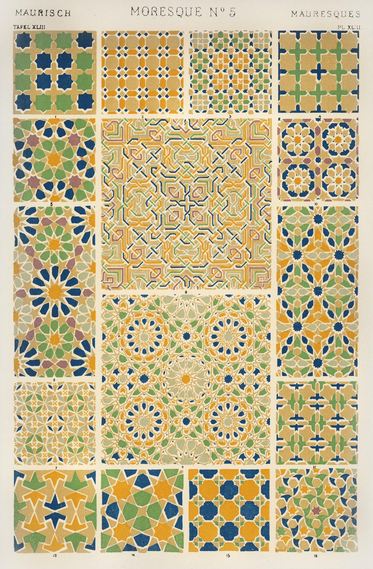 Owen Jones — Moresque No. 5, from The Grammar of Ornament | Ornament Plate Print
