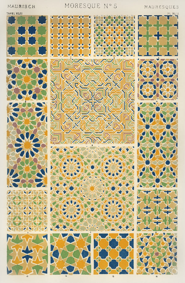 Owen Jones — Moresque No. 5, from The Grammar of Ornament | Ornament Plate Print