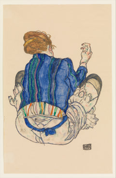Egon Schiele — Seated Woman (blue jacket) | Fine Art Print
