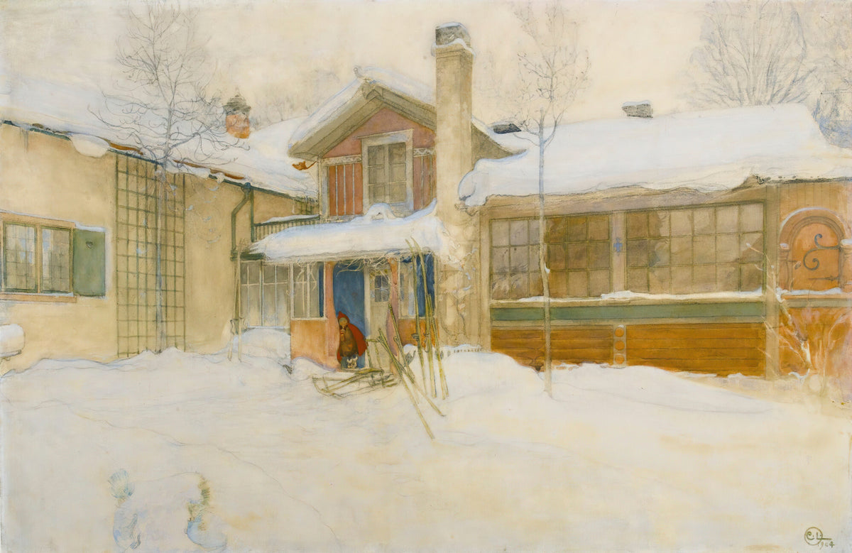 Carl Larsson — My Country Cottage in Winter, Sundborn | Swedish Watercolour Print