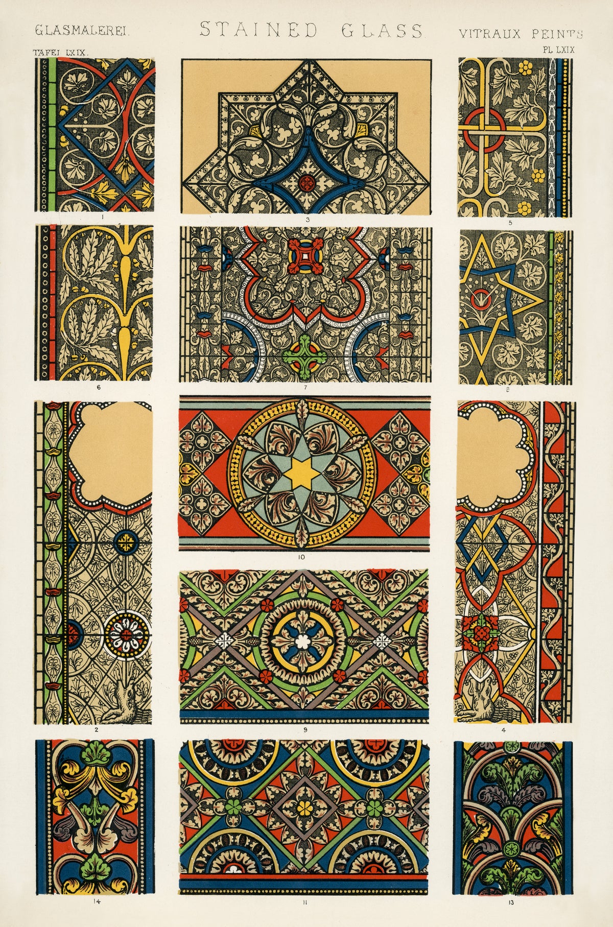 Owen Jones — Stained Glass, from The Grammar of Ornament | Ornament Plate Print