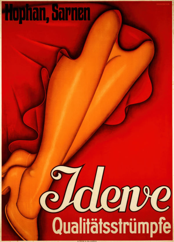 Johannes Handschin — Idene Qualitätsstrümpfe | Vintage Poster Print