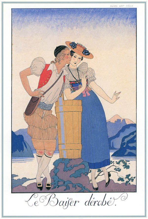 George Barbier — Le Baiser dérobé | Art Deco Fashion Print