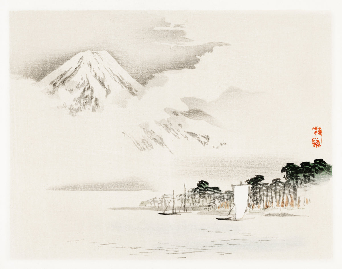 Kōno Bairei — View of Mount Fuji | Japanese Woodblock Print