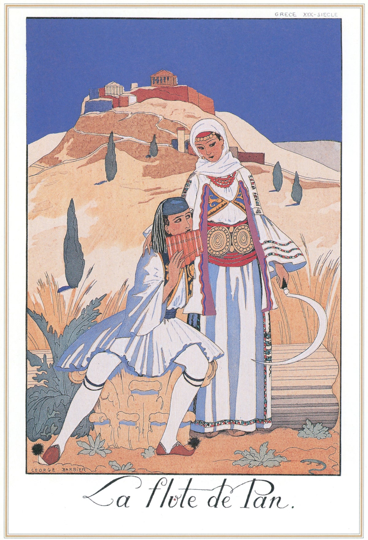 George Barbier — La Flûte de Pan | Art Deco Fashion Print
