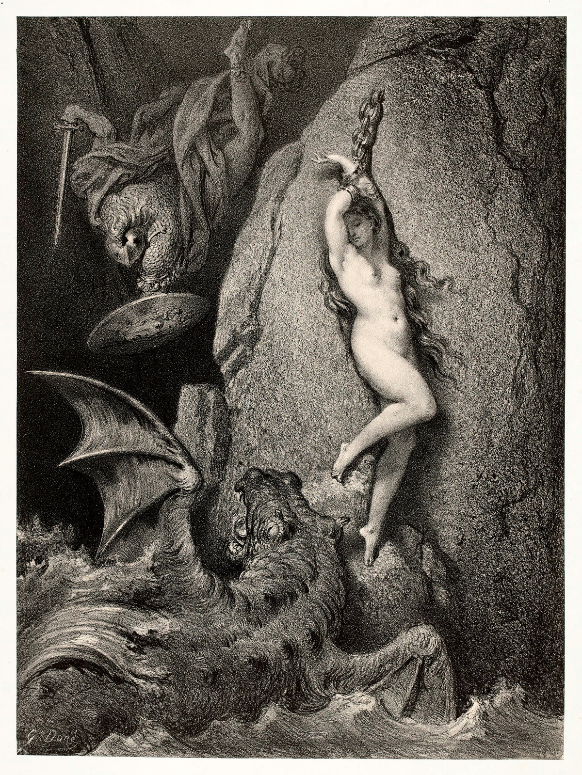 Gustave Doré — Andromeda (Andromède) | Engraving Print