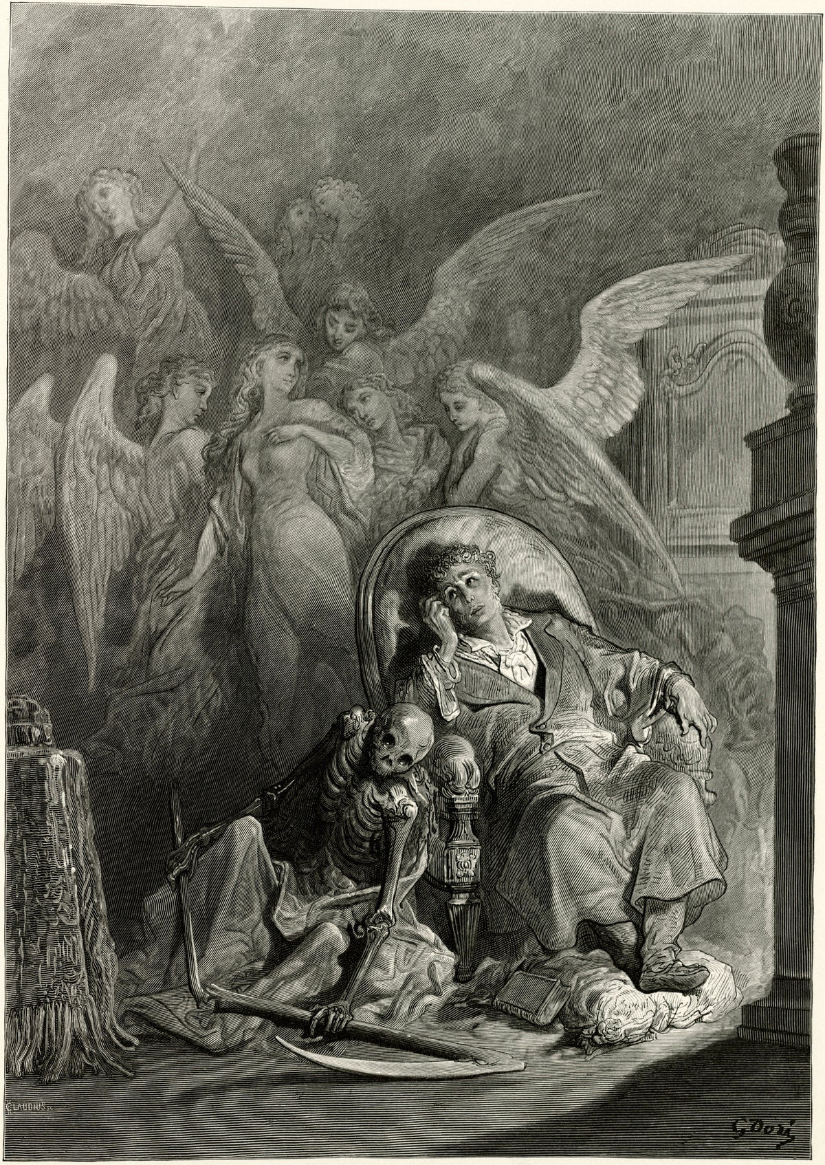 Gustave Doré — Eagerly I wished the morrow | Gothic Illustration Print