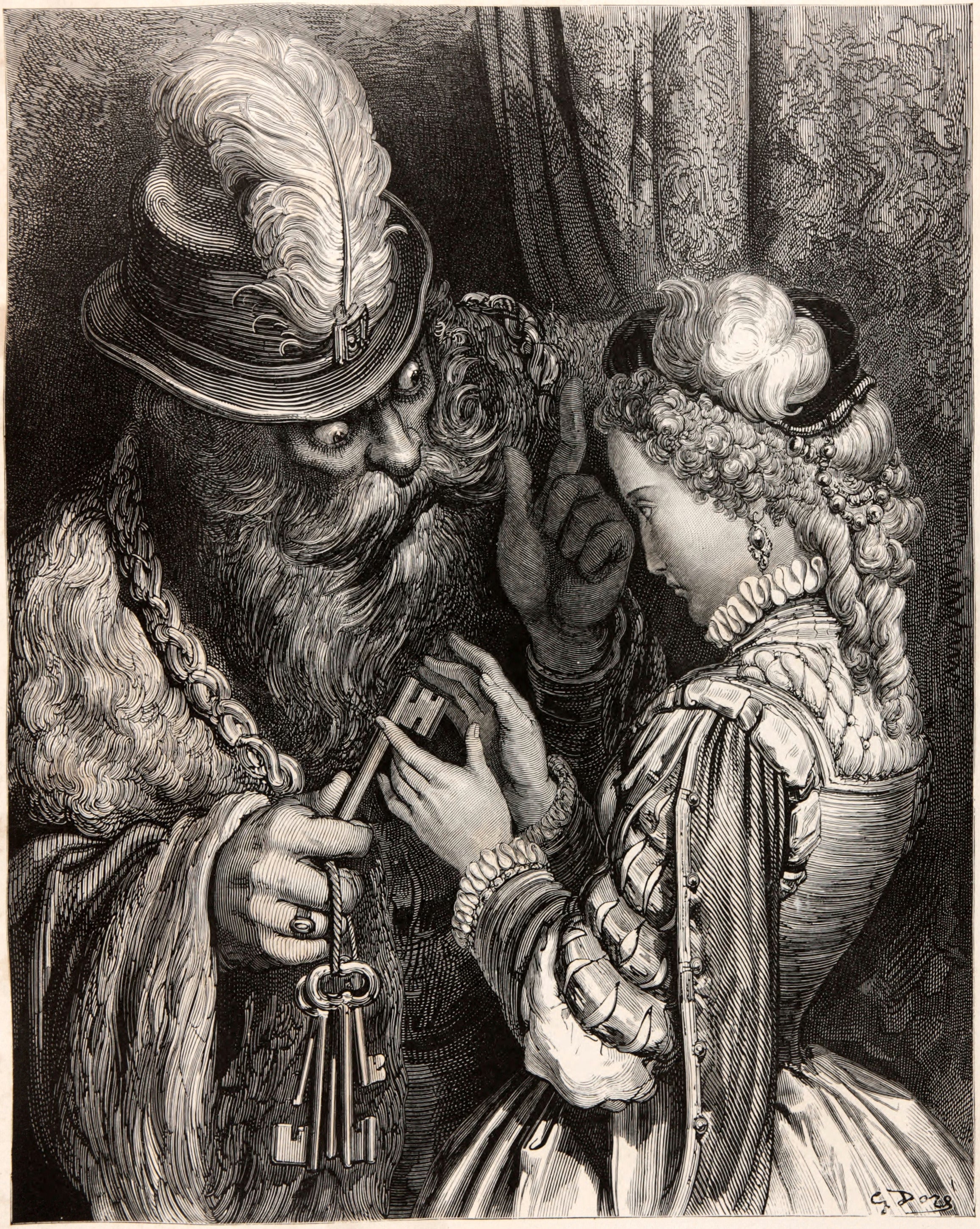 Gustave Doré — Bluebeard: The Keys | Fairy Tale Illustration Print
