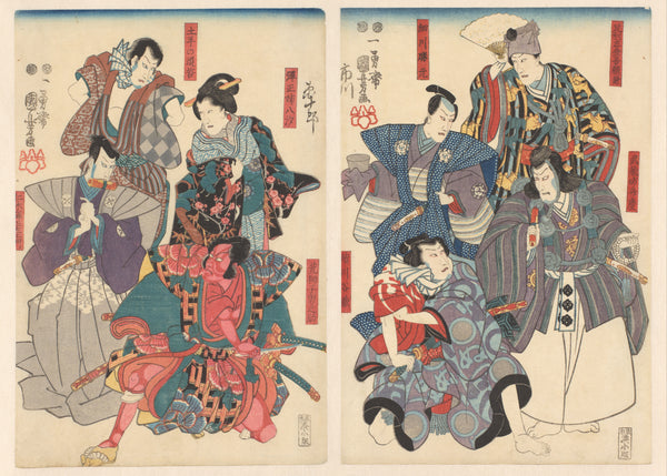 Utagawa Kuniyoshi — Ichikawa Danjūrō VIII in Eight Roles | Japanese Woodblock Print (Ukiyo-e)