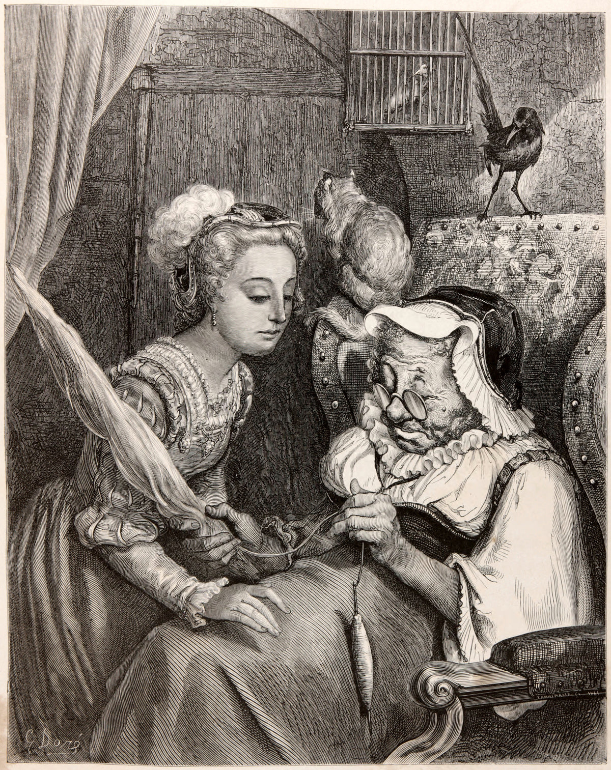 Gustave Doré — Sleeping Beauty: The Spindle | Fairy Tale Illustration Print