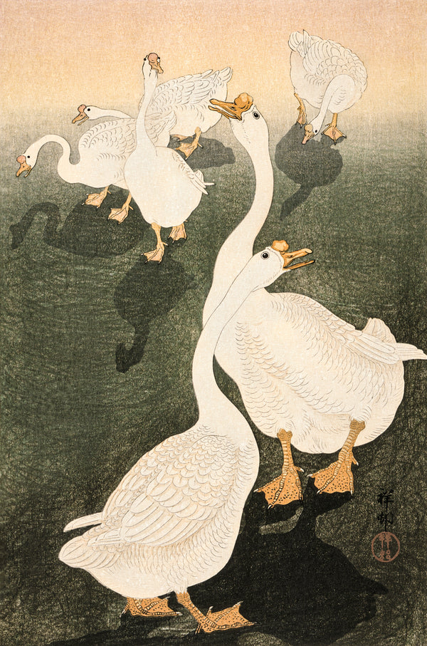 Ohara Koson — Geese | Japanese Bird & Flower Woodblock Print