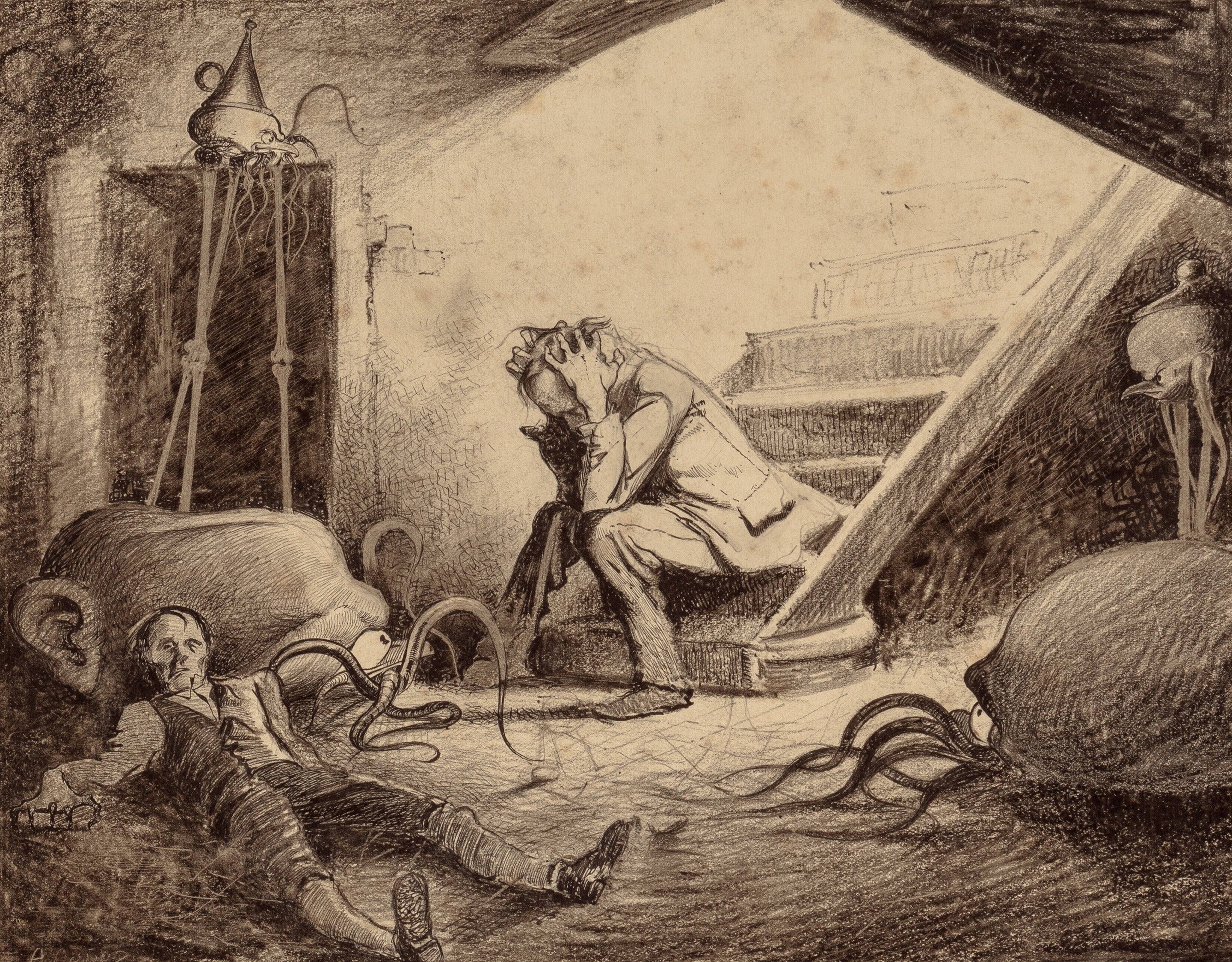 Henrique Alvim Corrêa — The Death of the Curate (1906) | Science Fiction Illustration Print