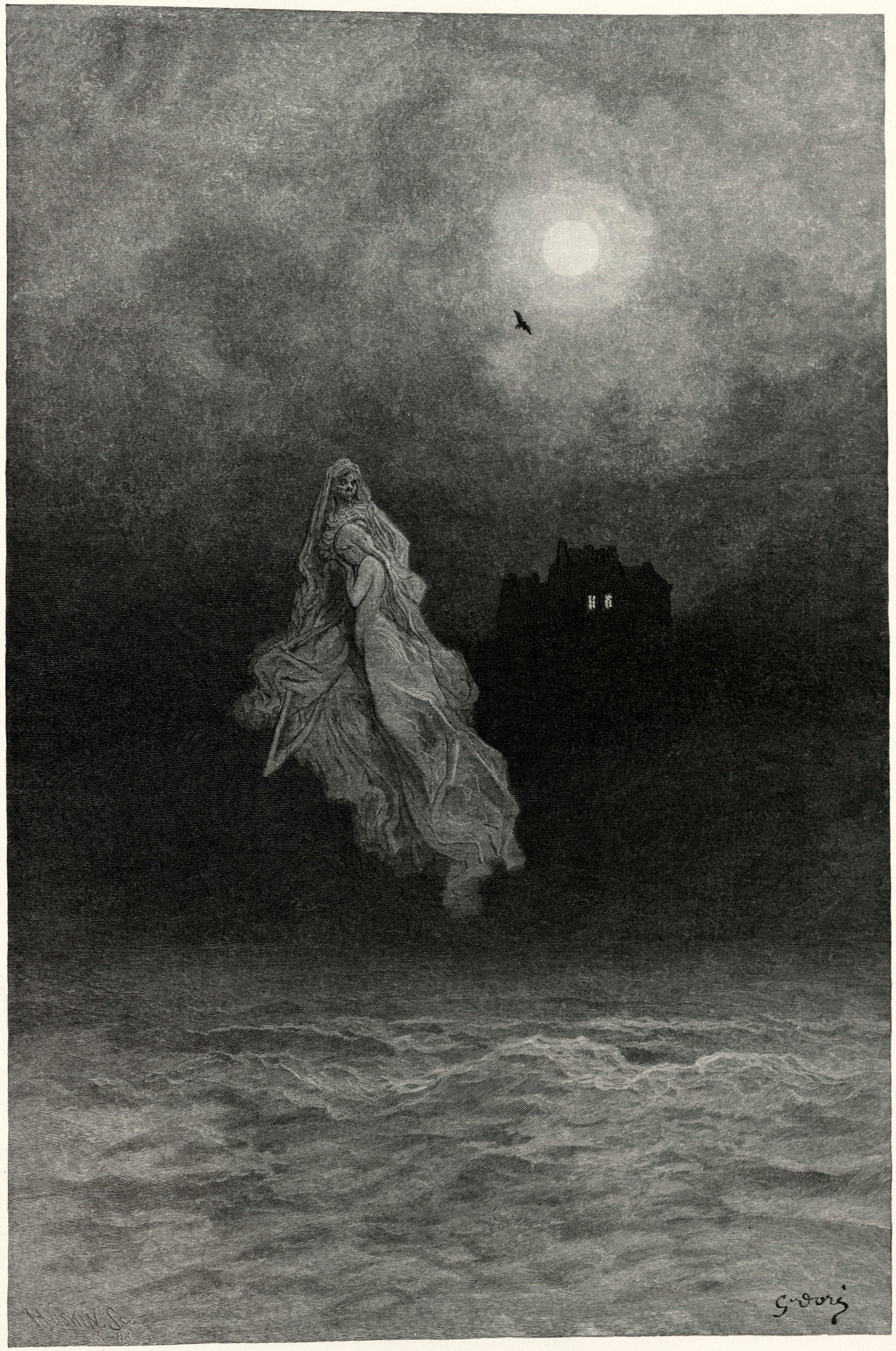 Gustave Doré — Get thee back into the tempest and the Night's Plutonian shore! | Gothic Illustration Print