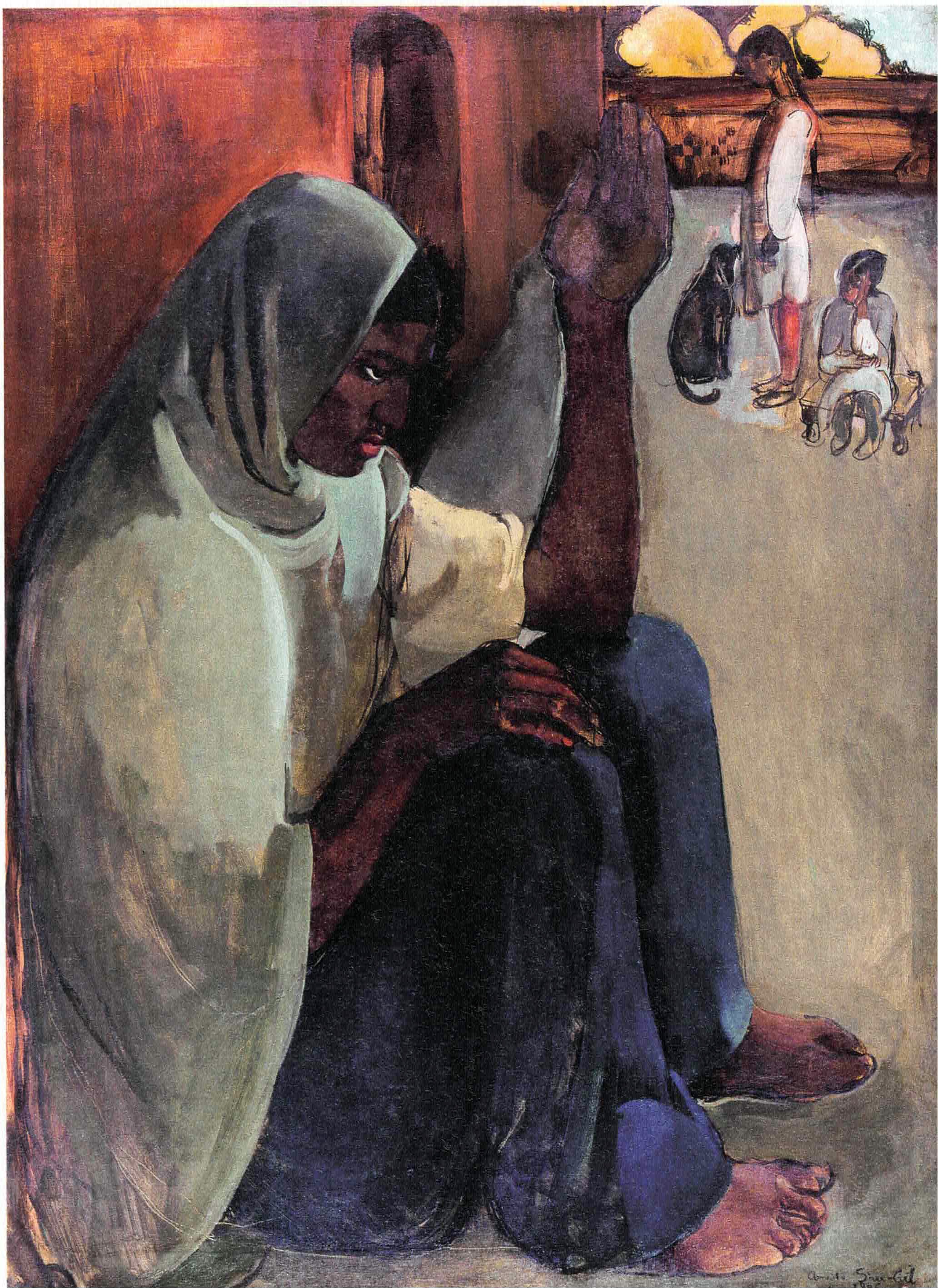 Amrita Sher-Gil — Woman on Terrace | Fine Art Giclée Print