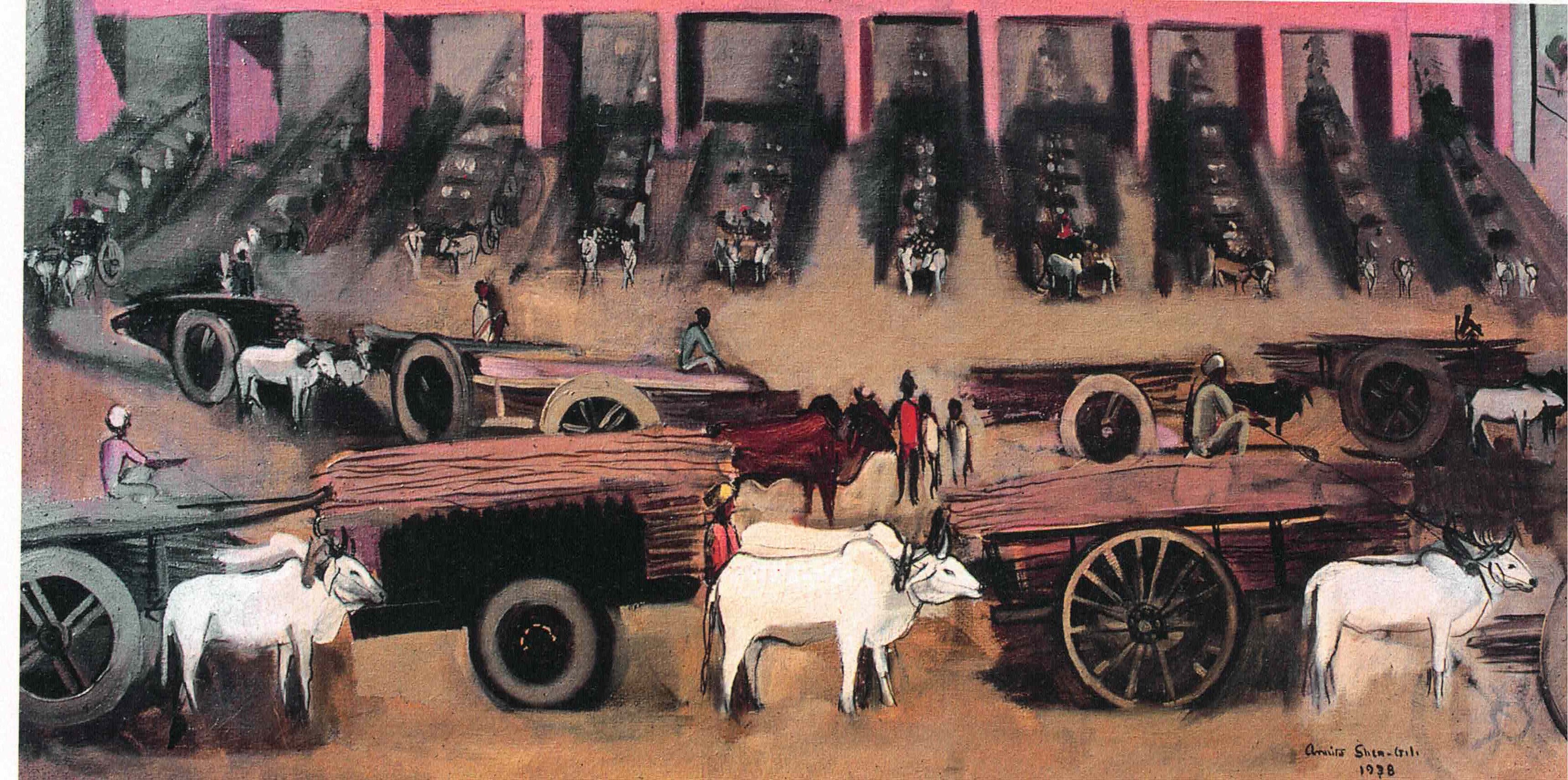 Amrita Sher-Gil — Three Bullock Carts | Fine Art Giclée Print