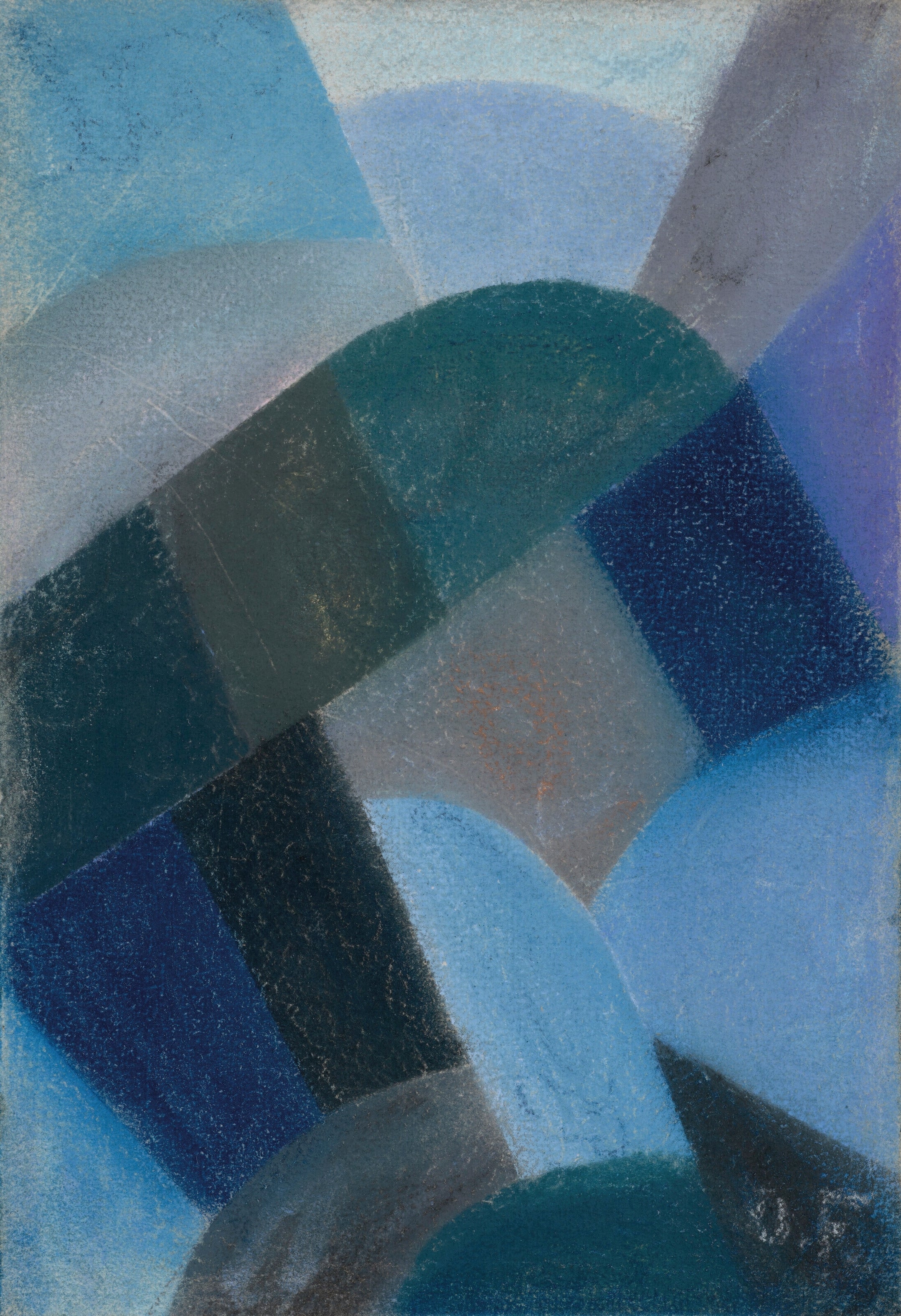 Otto Freundlich — Sans titre | Blue Abstract Composition Fine Art Print