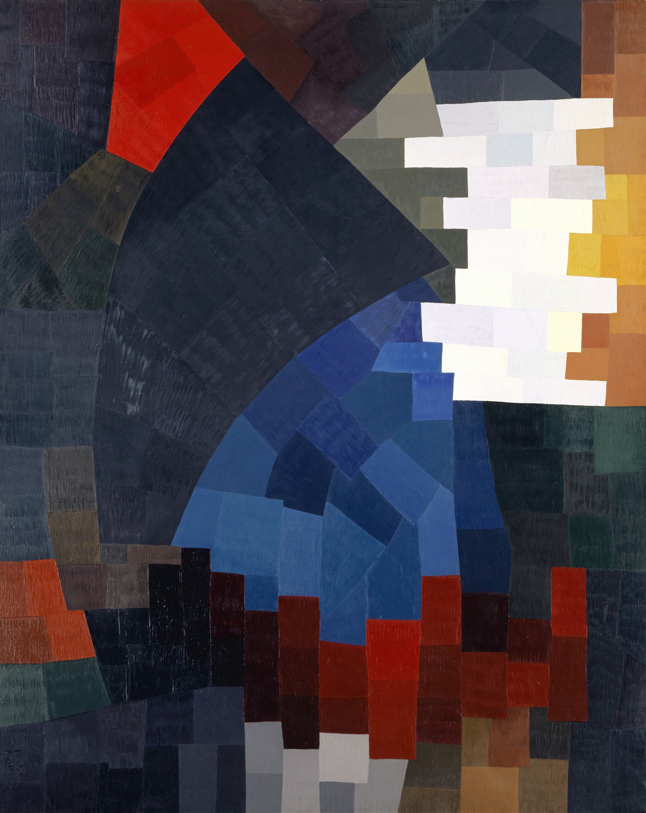 Otto Freundlich — Composition (1932) | Abstract Composition in Navy, Red & White Fine Art Print