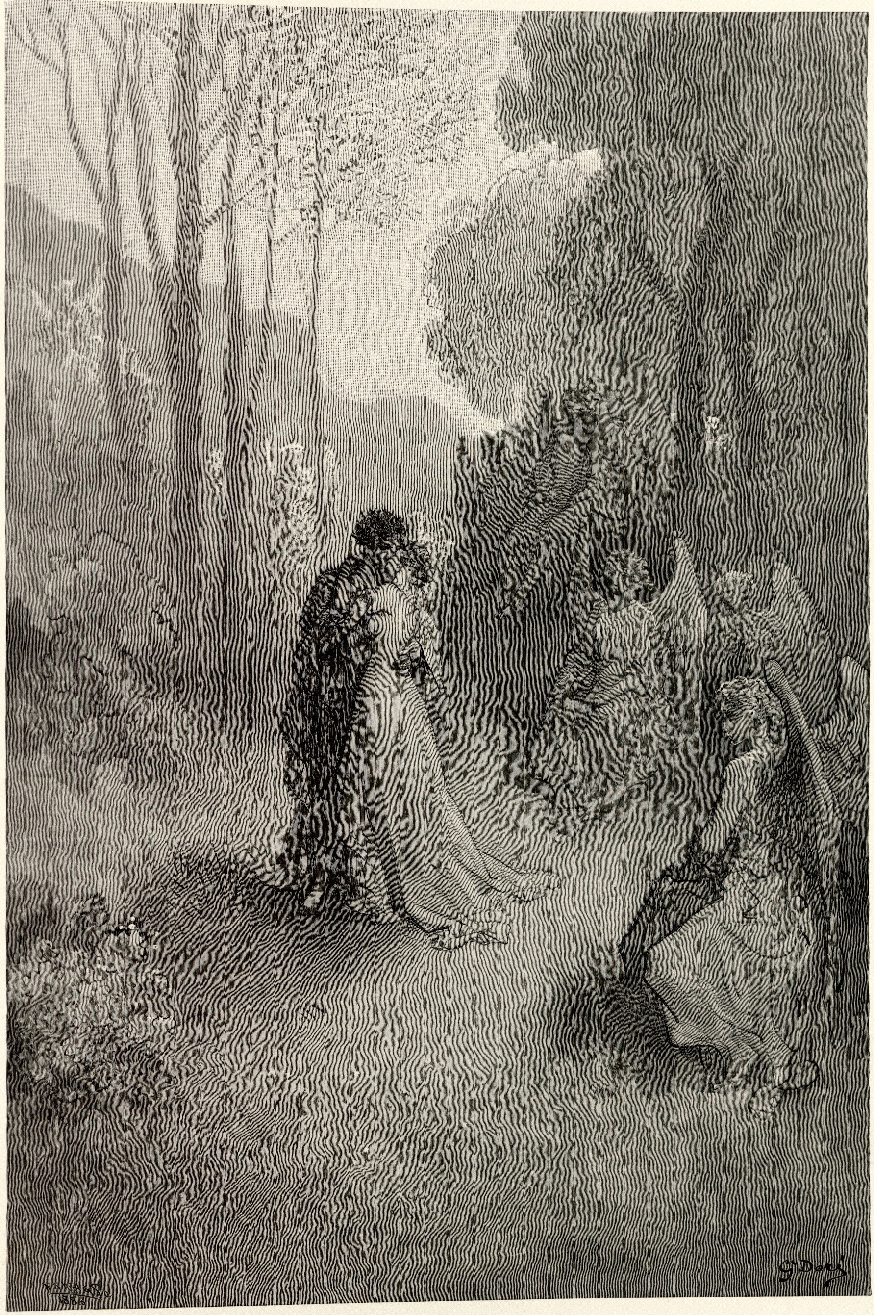 Gustave Doré — It shall clasp a sainted maiden whom the angels name Lenore | Gothic Illustration Print