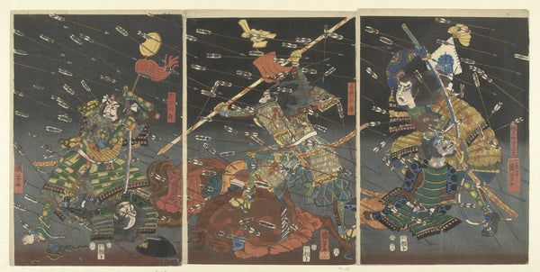 Utagawa Kuniyoshi — Last Attack of the Kusunoki at Shijōnawate | Japanese Woodblock Print (Ukiyo-e)
