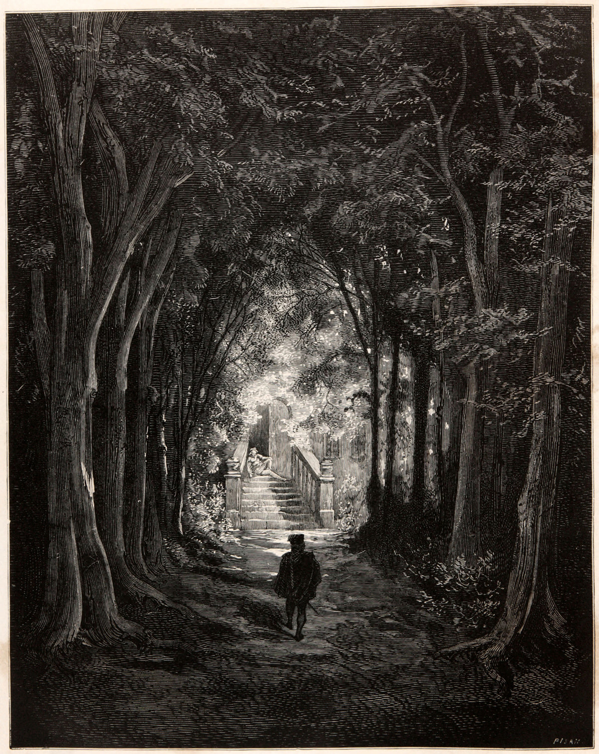 Gustave Doré — Sleeping Beauty: The Prince in the Forest Avenue | Fairy Tale Illustration Print