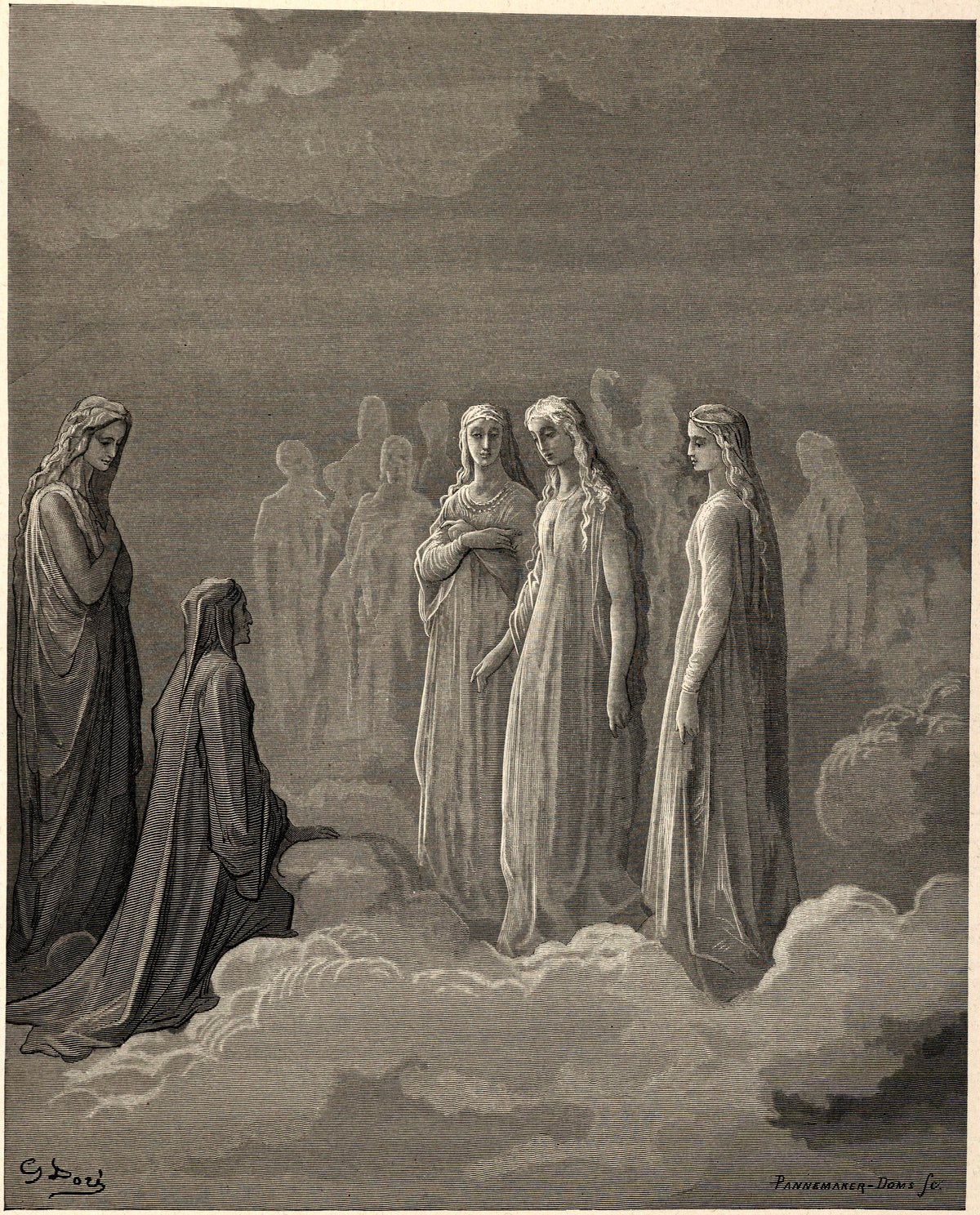 Gustave Doré — Paradiso, Canto III: Piccarda and the Souls in the Moon | Dante Illustration Print