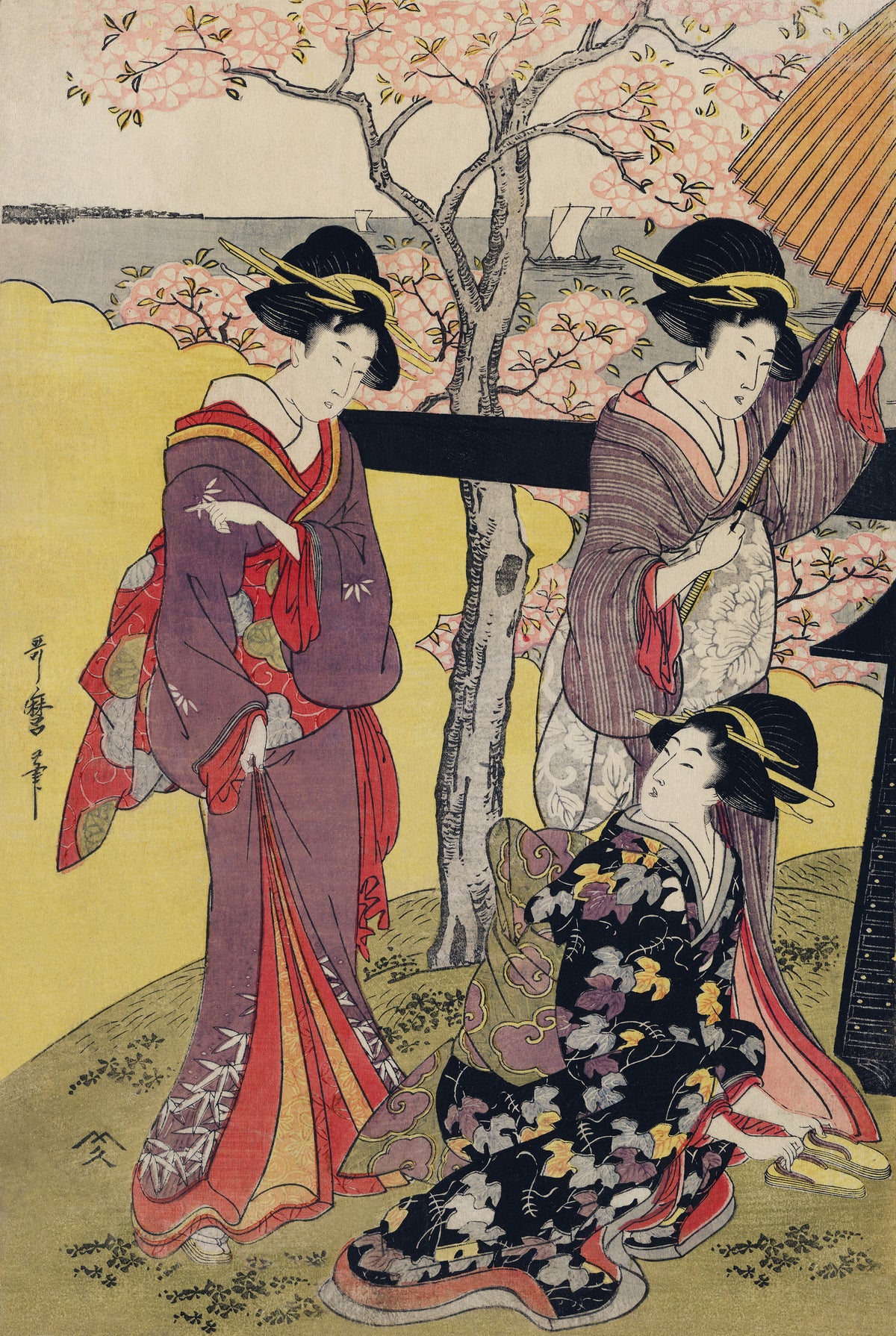 Kitagawa Utamaro — Gotenyama no Hanami Hidari | Japanese Woodblock Print (Ukiyo-e)
