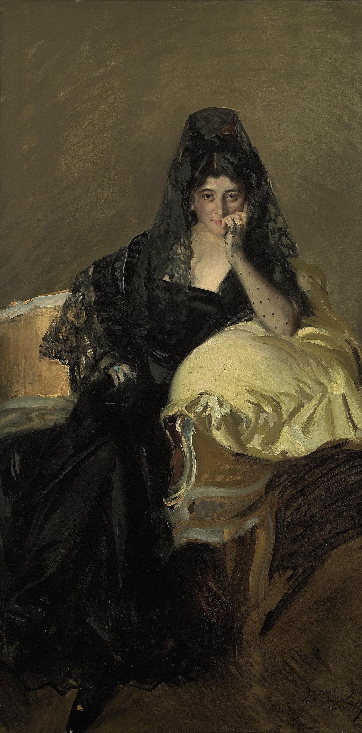 Joaquín Sorolla — Señora de Urcola in a Black Mantilla | Fine Art Print