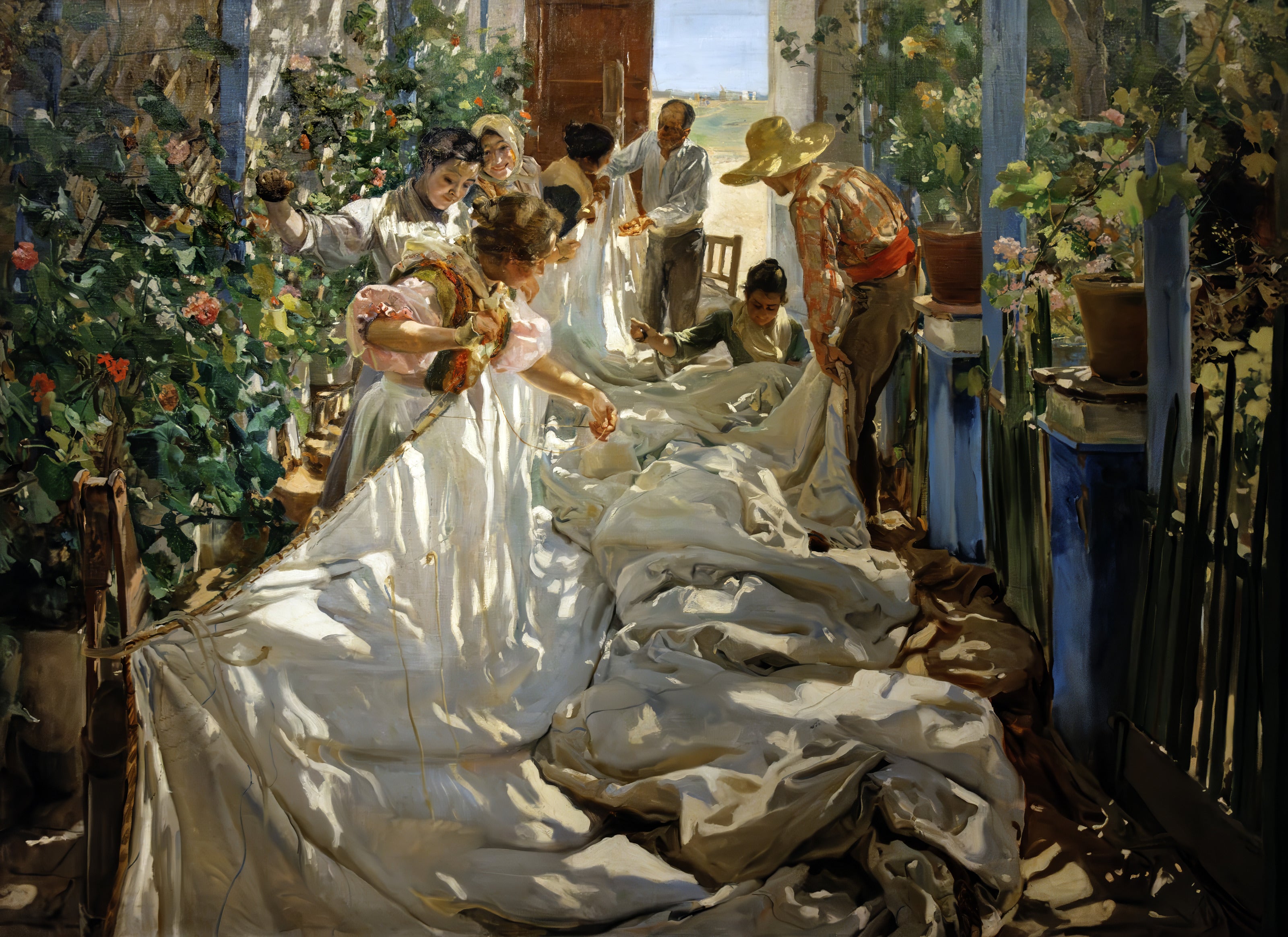 Joaquín Sorolla — Sewing the Sail | Fine Art Print