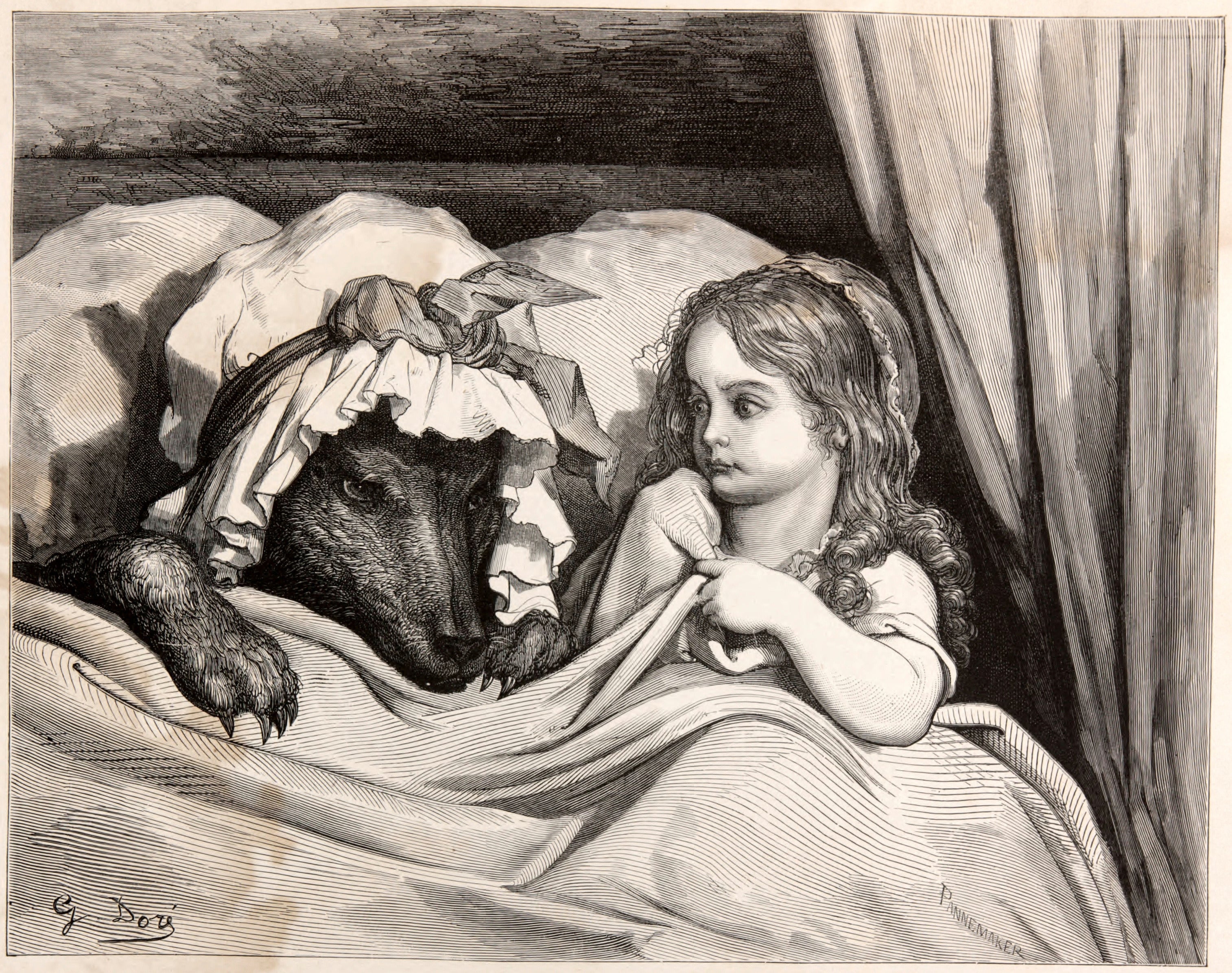 Gustave Doré — Little Red Riding Hood: In Bed with the Wolf | Fairy Tale Illustration Print
