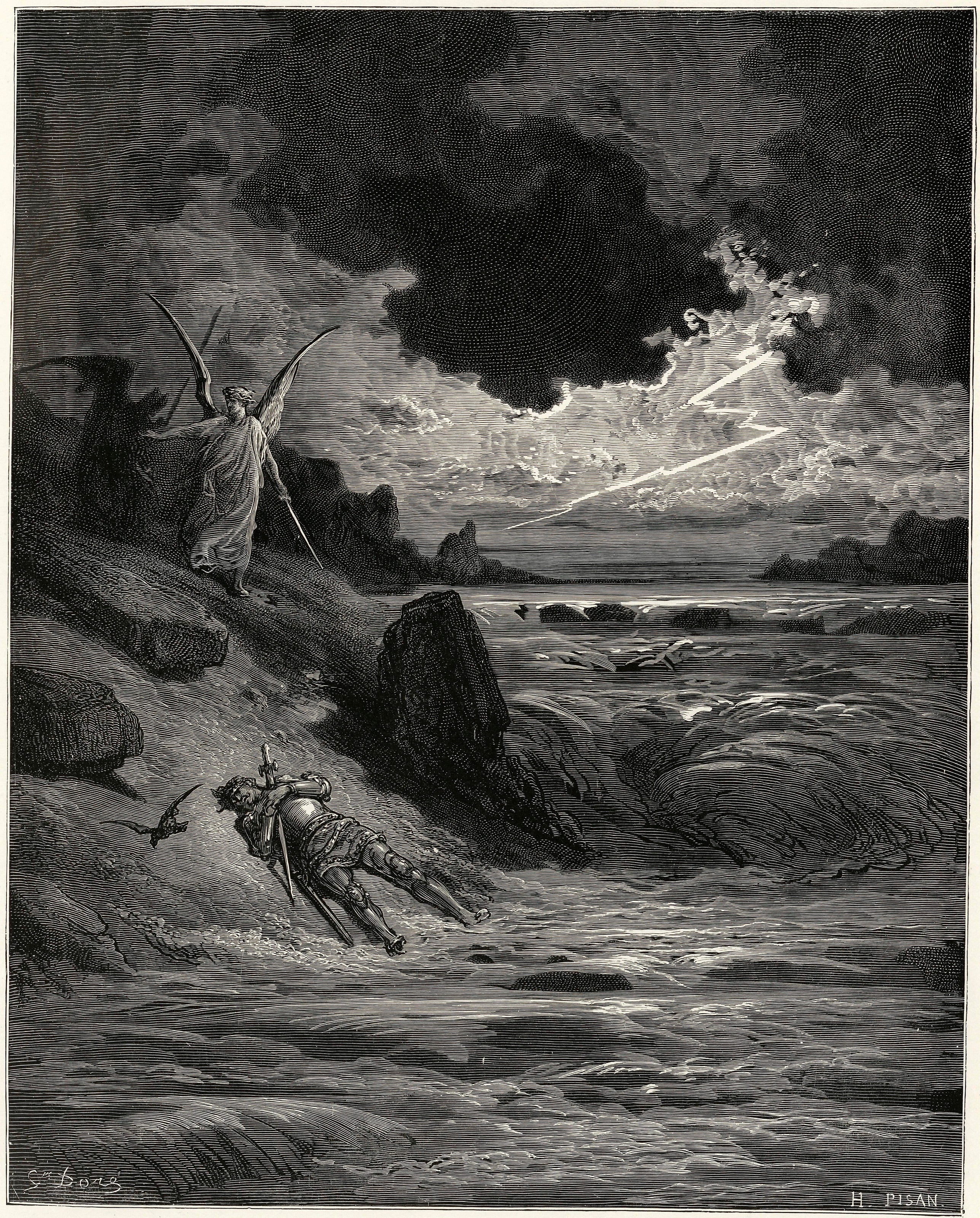 Gustave Doré — Purgatorio, Canto V: Buonconte's Last Prayer | Dante Illustration Print